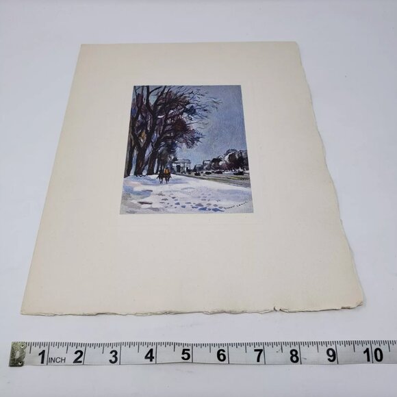 Extra Large Vintage Christmas Greeting Card Unused W/ Envelope Avenue Du Bois - Picture 7 of 8